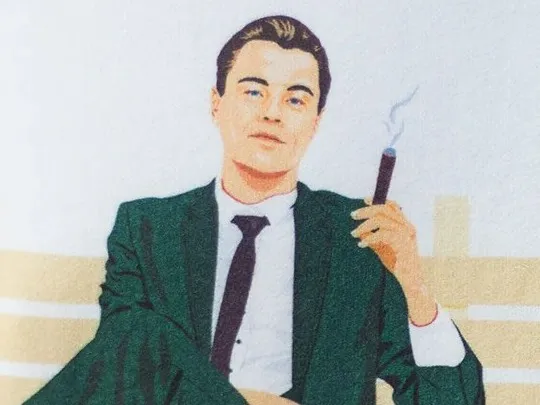 Jordan Belfort, tel que dessiné sur l’imprimé Le Chat et la Souris