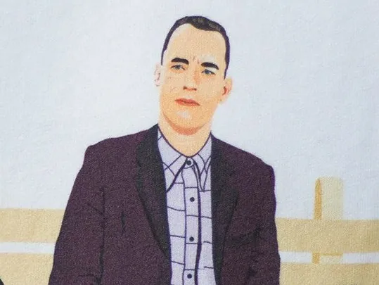 Forrest Gump, tel que dessiné sur l’imprimé Le Chat et la Souris